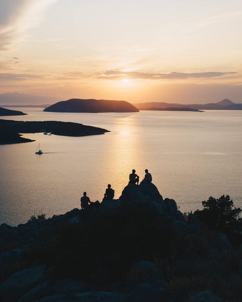 Friends watching the sunset